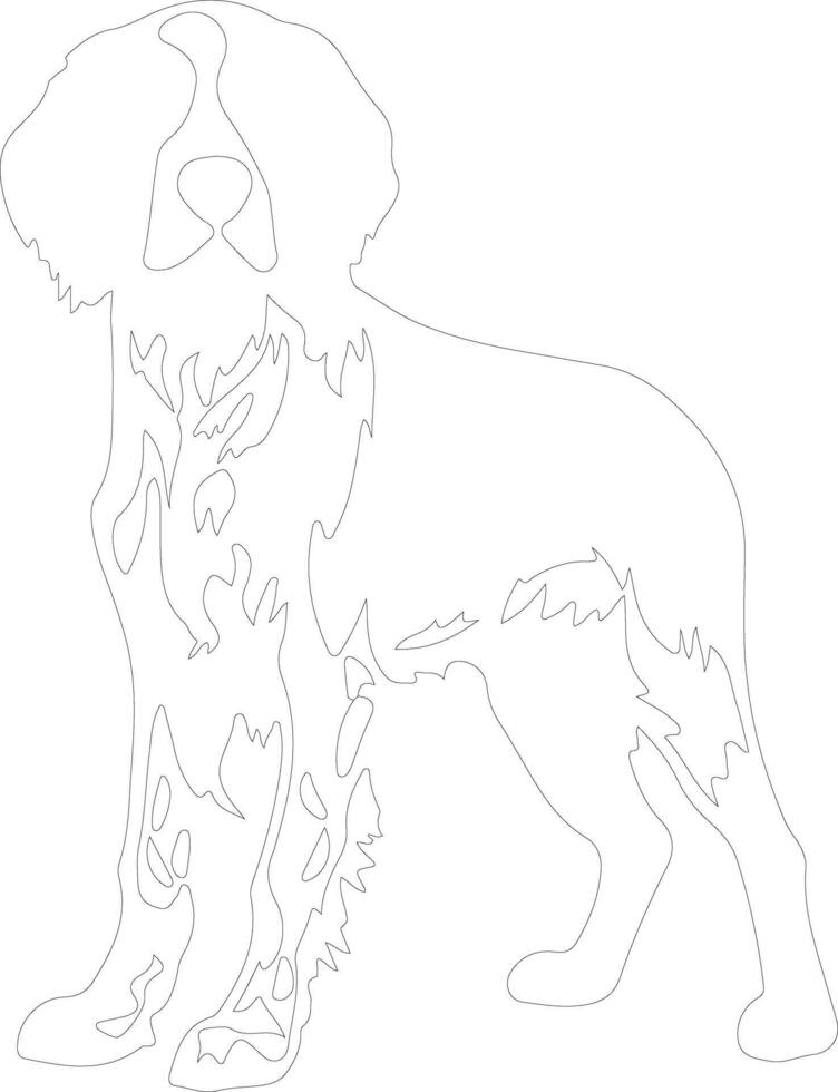 Small Munsterlander Pointer outline silhouette vector