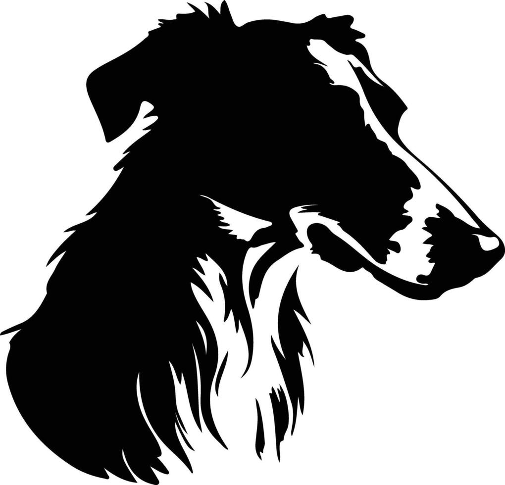 borzoi silueta retrato vector