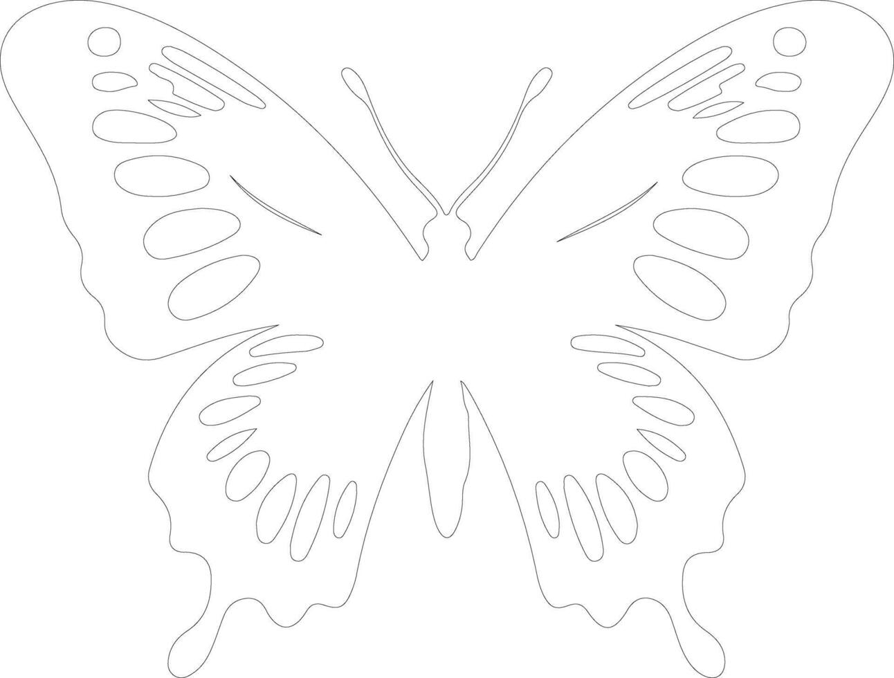 painted lady butterfly  outline silhouette vector