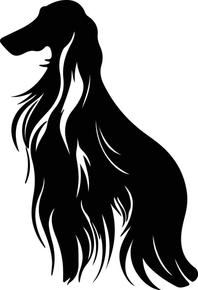 Afghan Hound  black silhouette vector