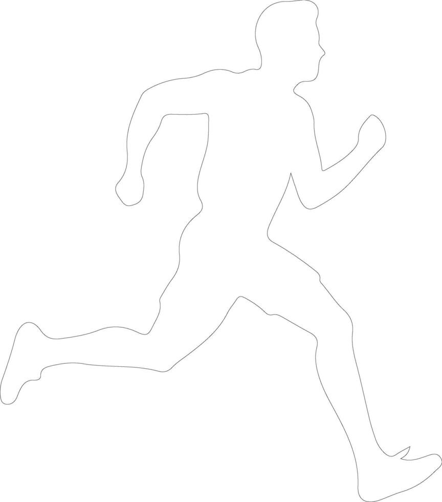 running  outline silhouette vector