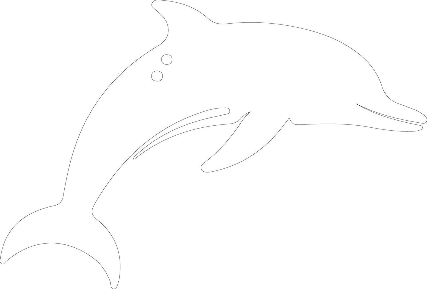 white-spotted dolphin  outline silhouette vector