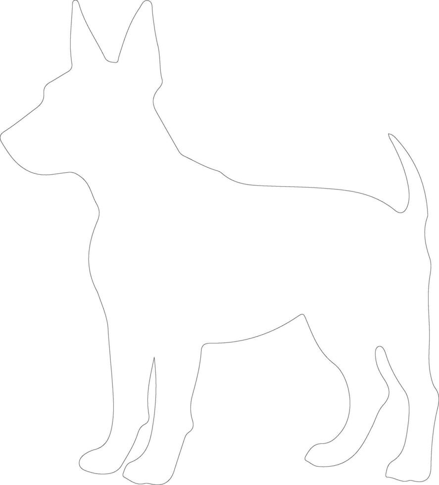 miniatura toro terrier contorno silueta vector