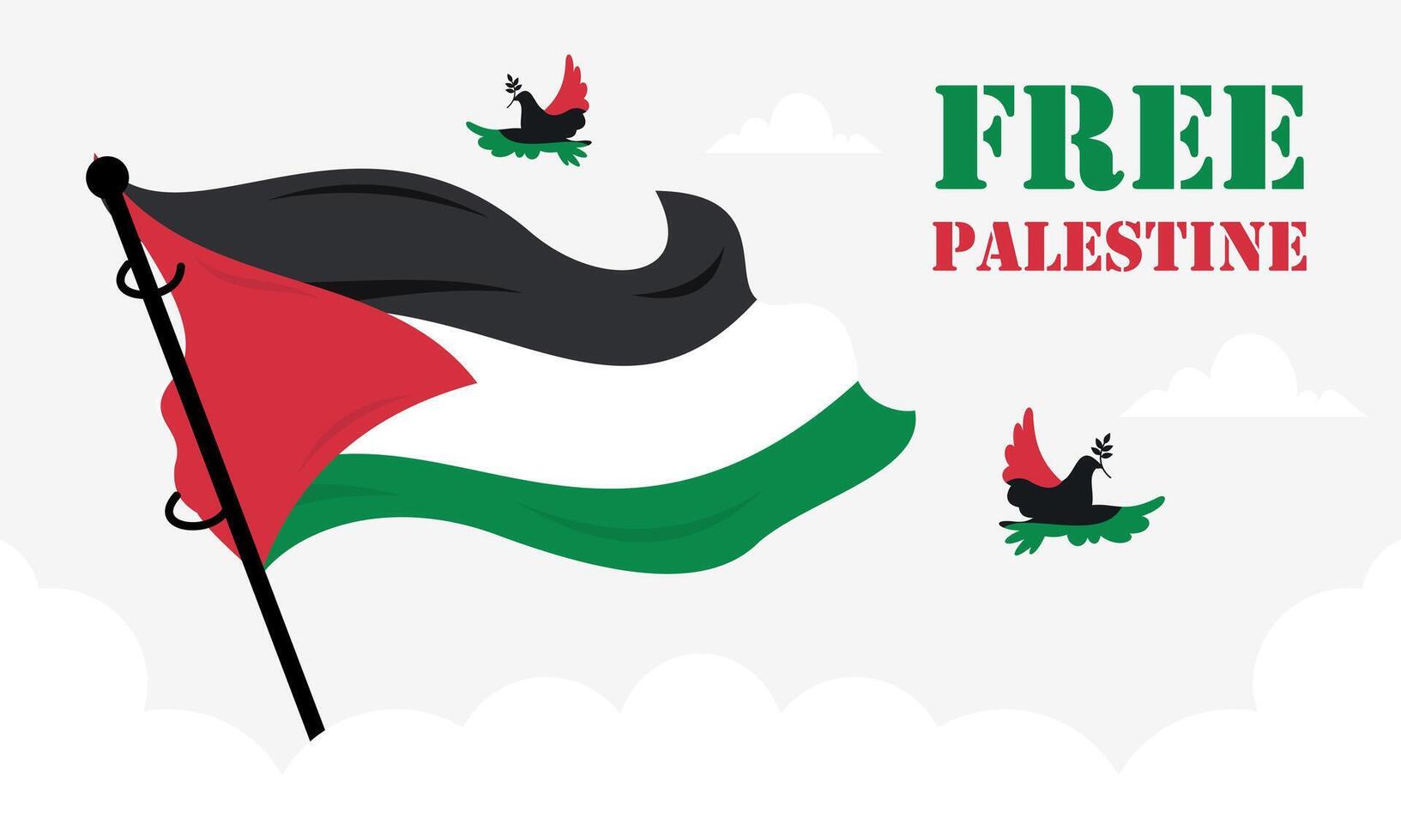Hand-drawn free Palestine's lives matter. Concept of Freedom and Peace Illustration. vector