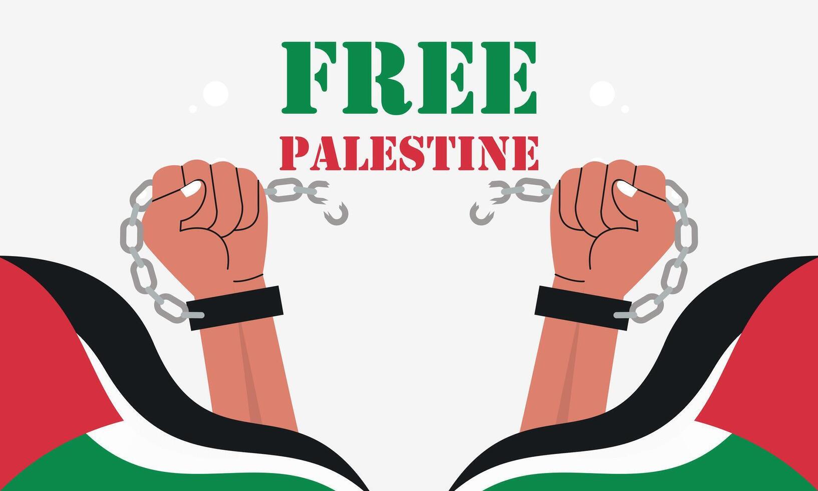 Hand-drawn free Palestine's lives matter. Concept of Freedom and Peace Illustration. vector