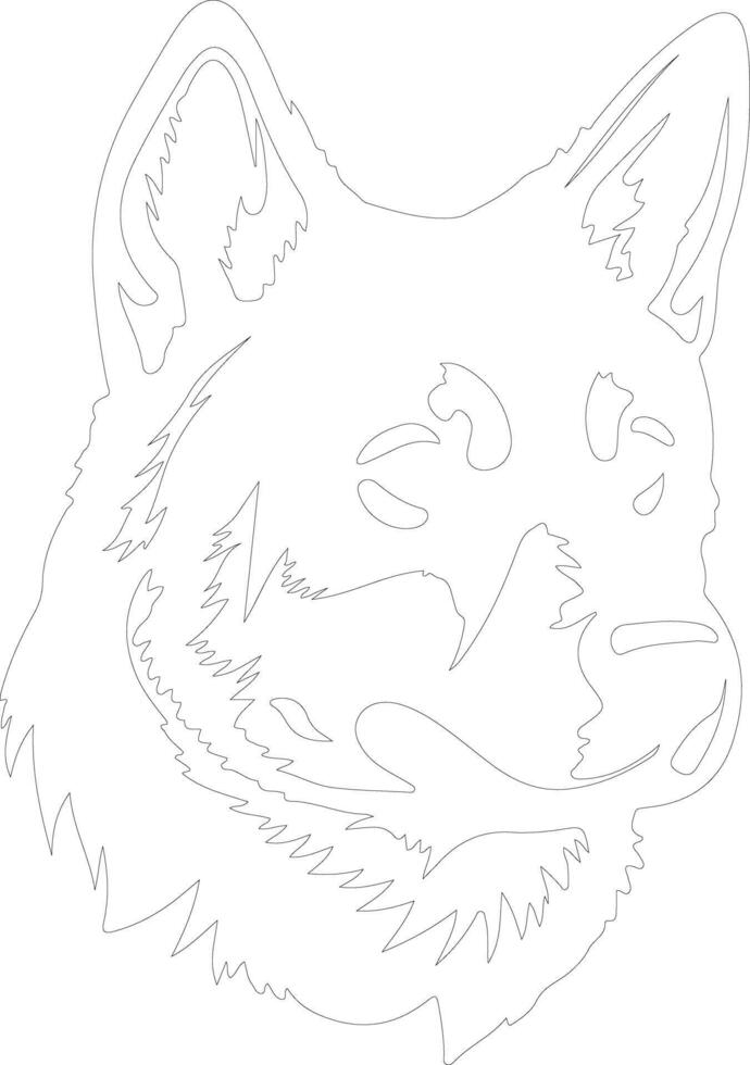 Akita  outline silhouette vector
