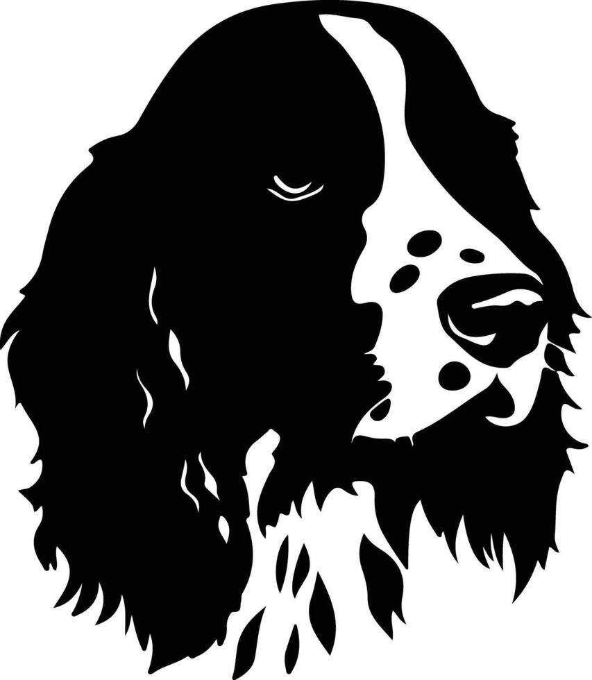 Inglés saltador spaniel negro silueta vector