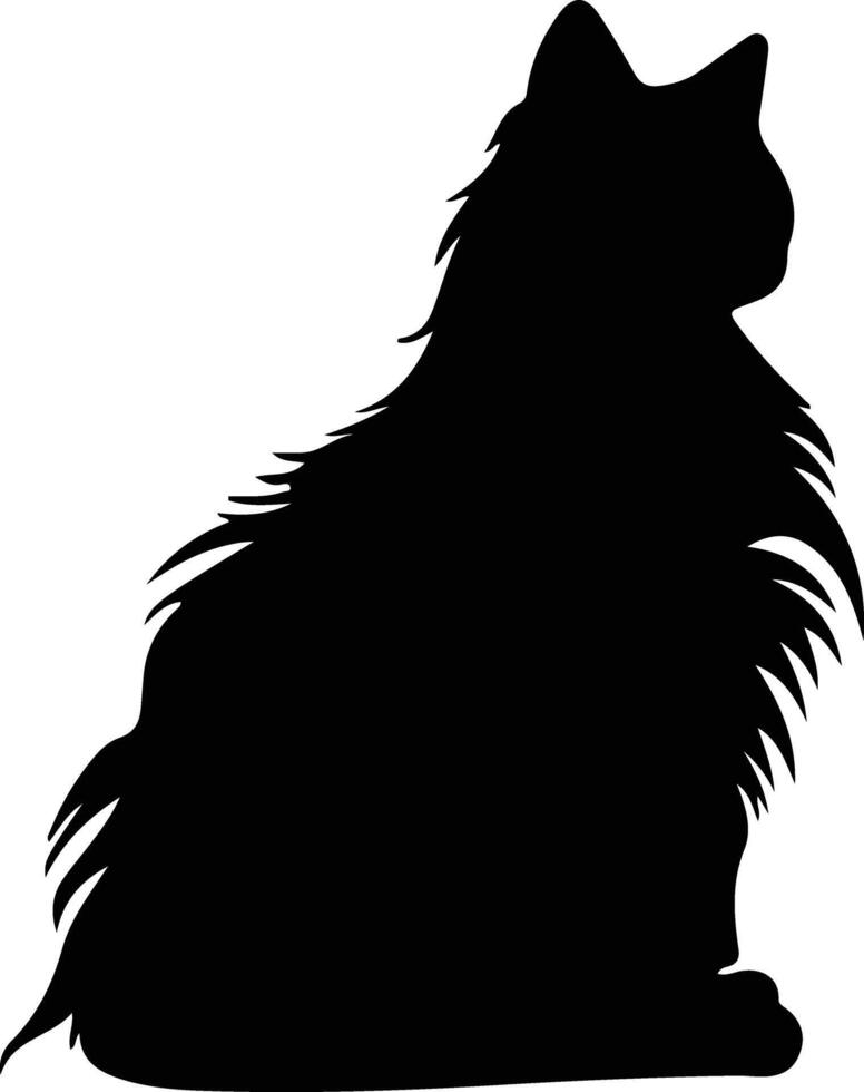 Ragdoll Cat  black silhouette vector