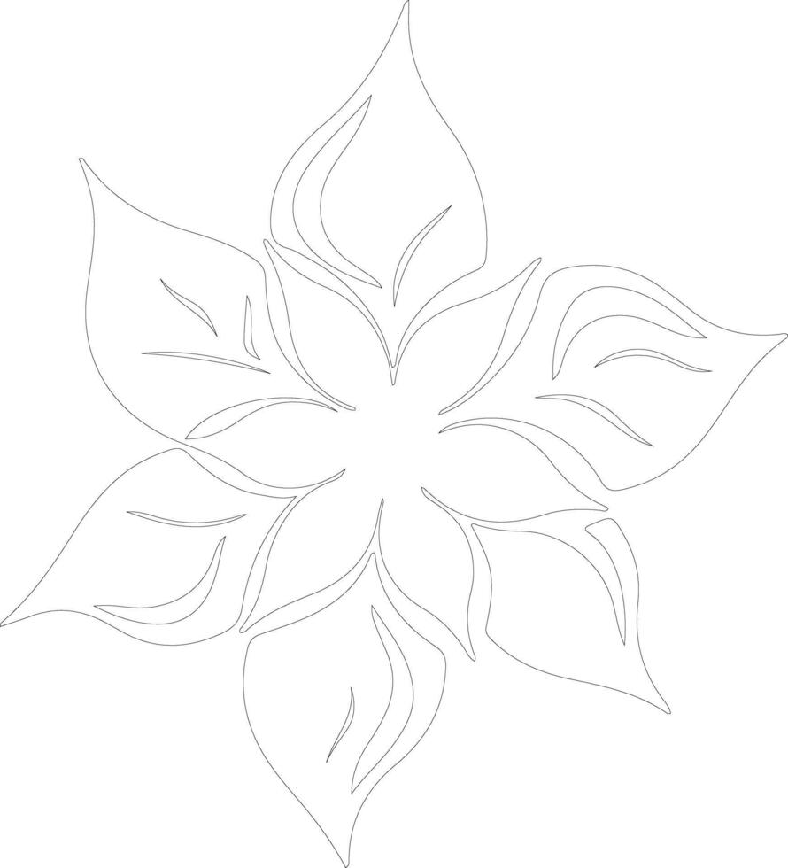 Poinsettia  outline silhouette vector