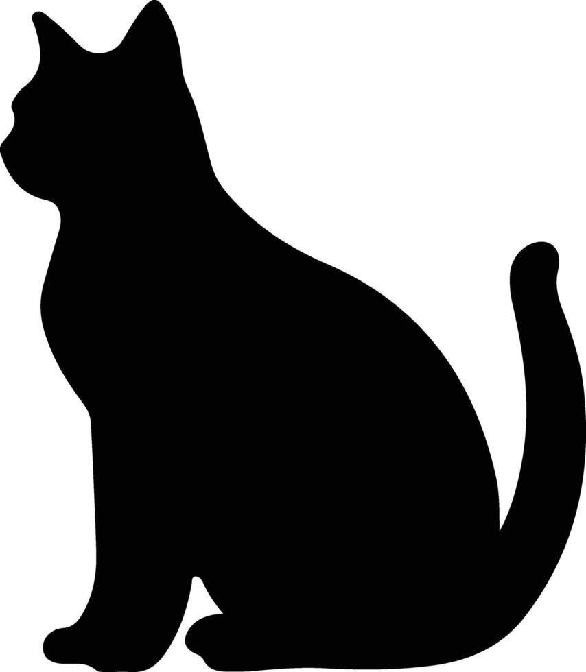 Black cat  black silhouette vector