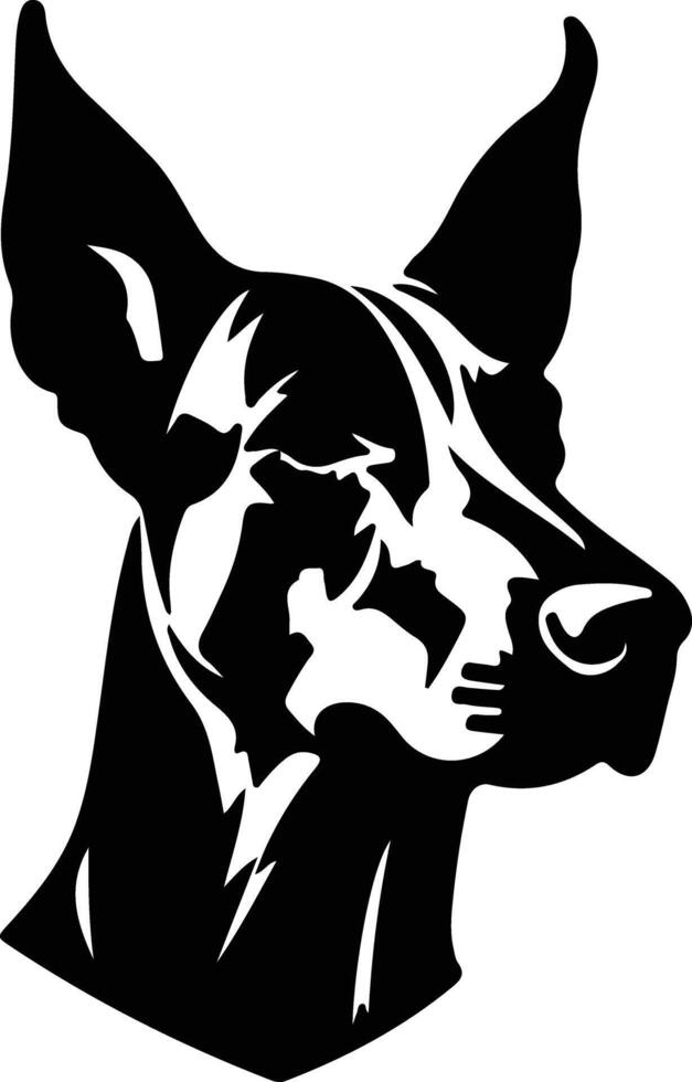 Doberman Pinscher  silhouette portrait vector