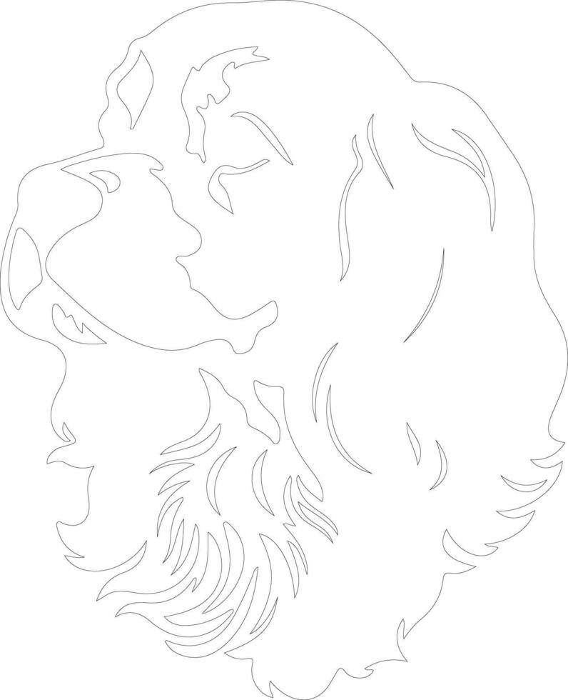 King Charles Spaniel  outline silhouette vector