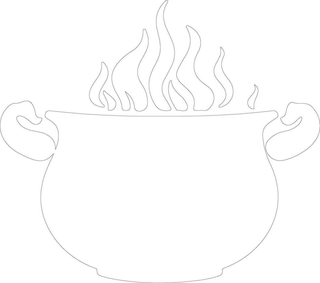 Cauldron  outline silhouette vector