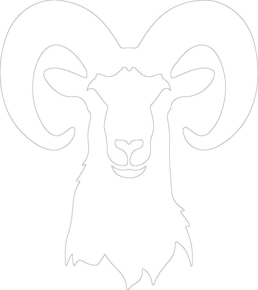 dallsheep outline silhouette vector