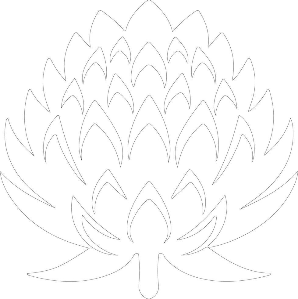 artichoke  outline silhouette vector