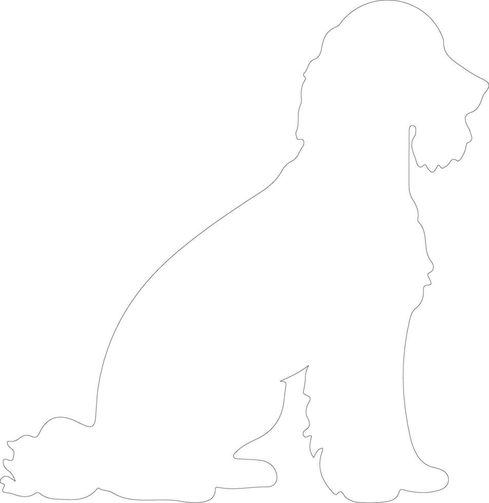 Irish Water Spaniel  outline silhouette vector