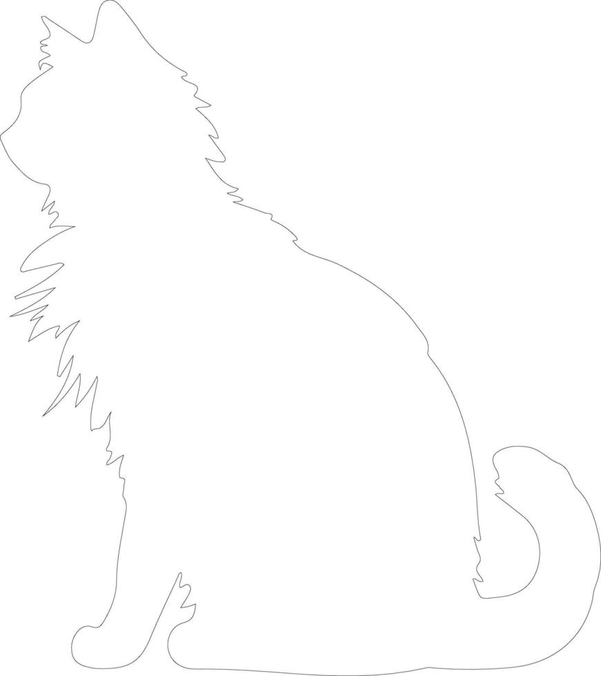 Turkish Van Cat outline silhouette vector