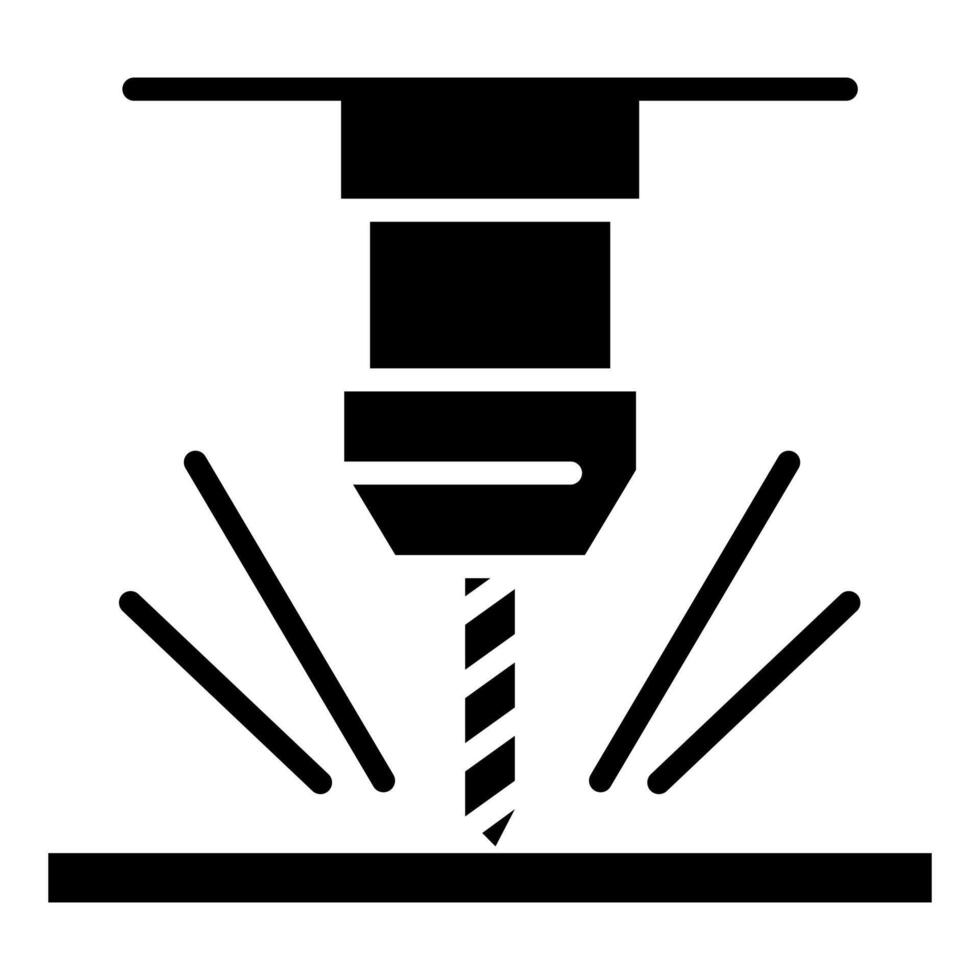 CNC Machining icon line vector illustration