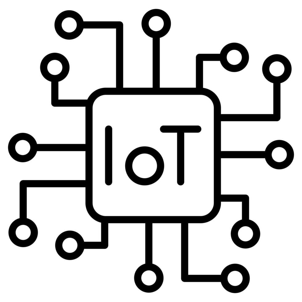 iot tecnología icono línea vector ilustración