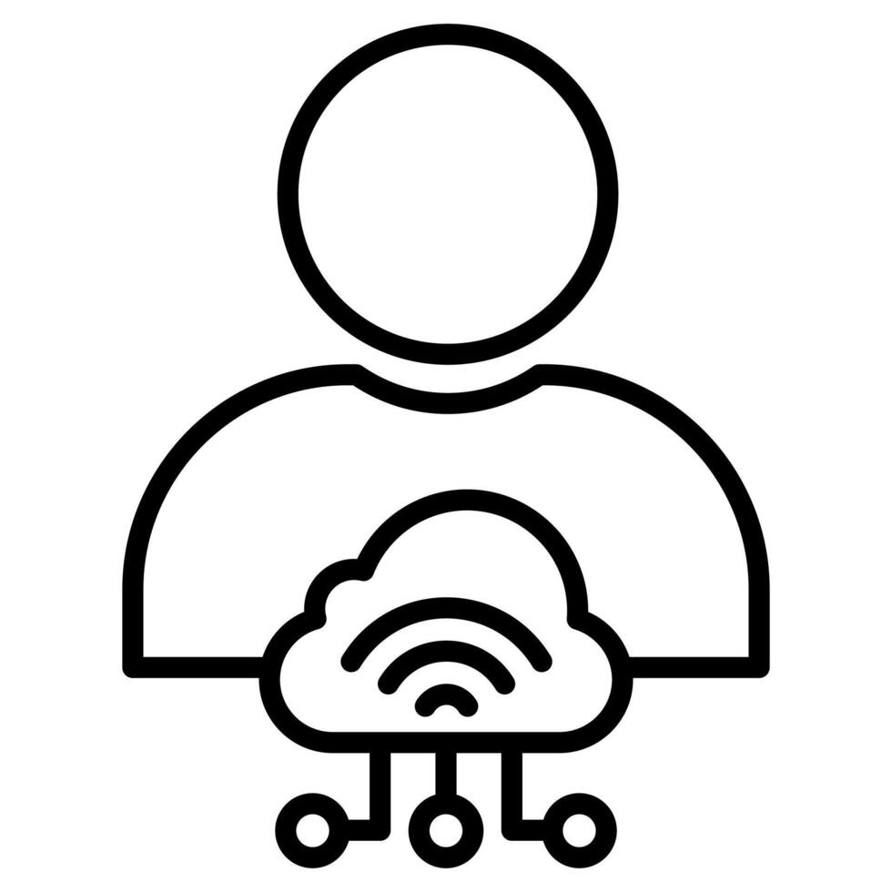 IoT Management icon line vector illustration