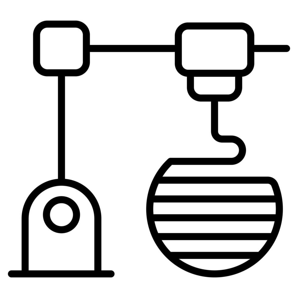 3D Printing icon line vector illustration