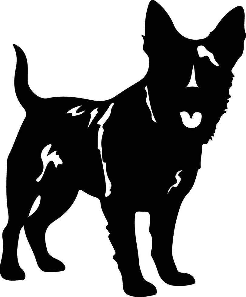 Australian Cattle Dog    black silhouette vector
