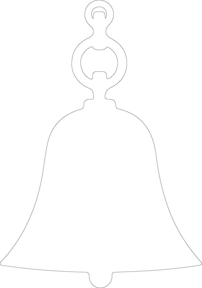 Bell icon  outline silhouette vector