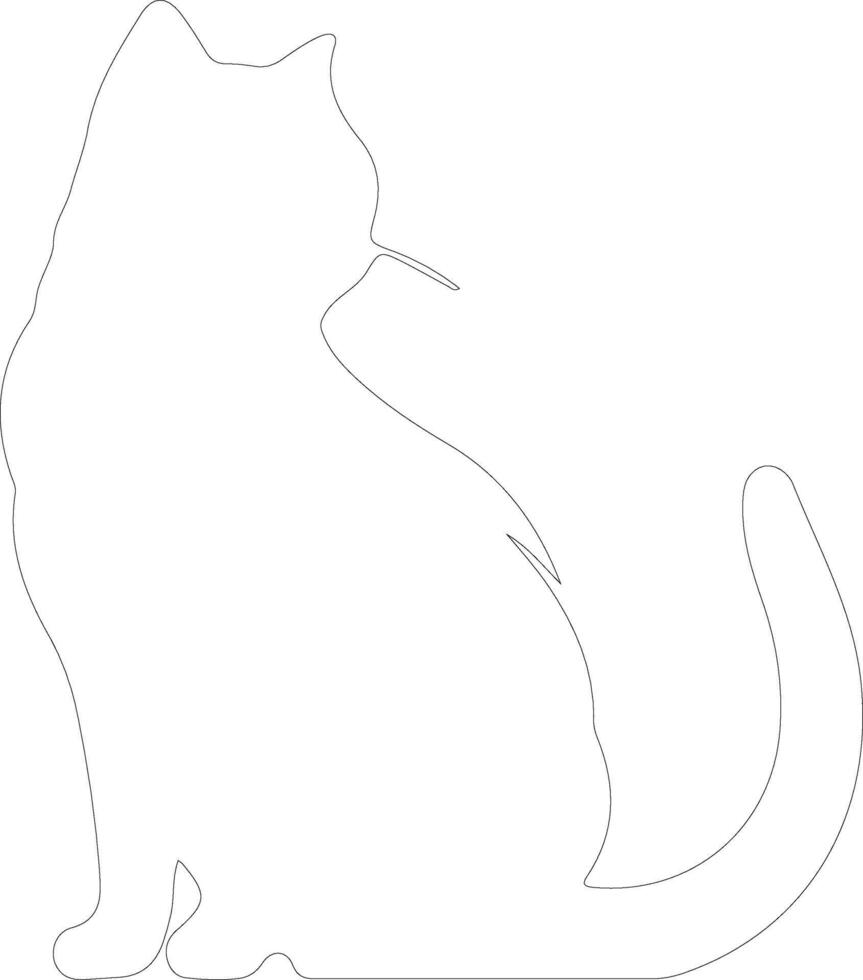 Scottish Fold Cat outline silhouette vector