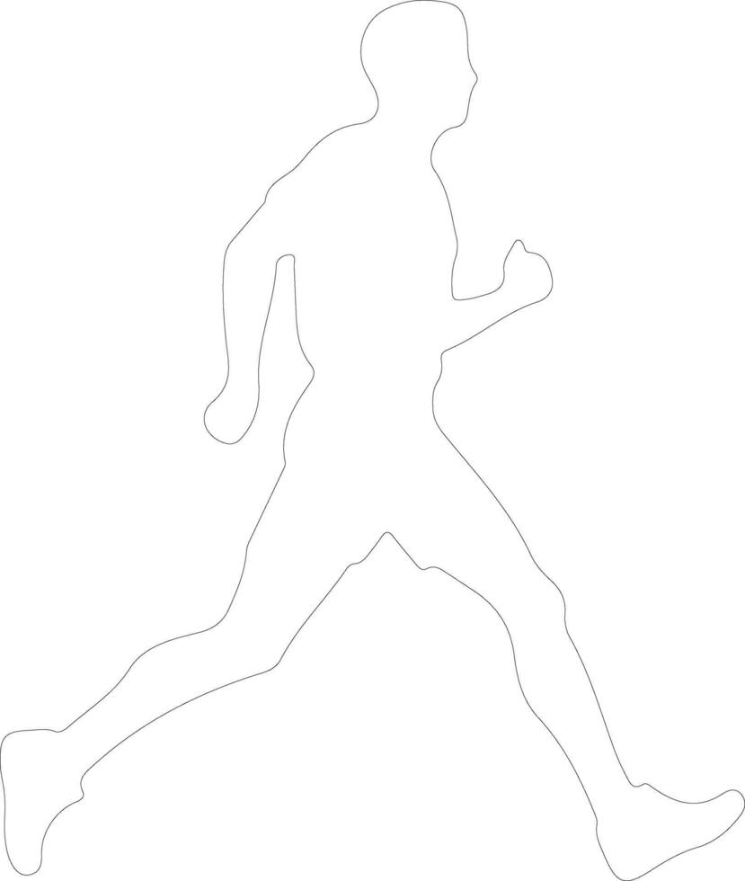 racewalking  outline silhouette vector