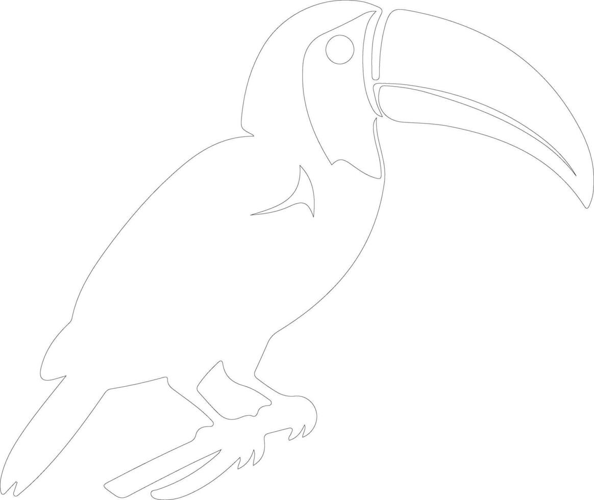 keel-billed toucan outline silhouette vector