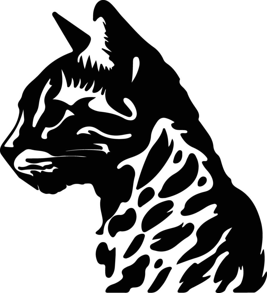 Egyptian Mau Cat  silhouette portrait vector