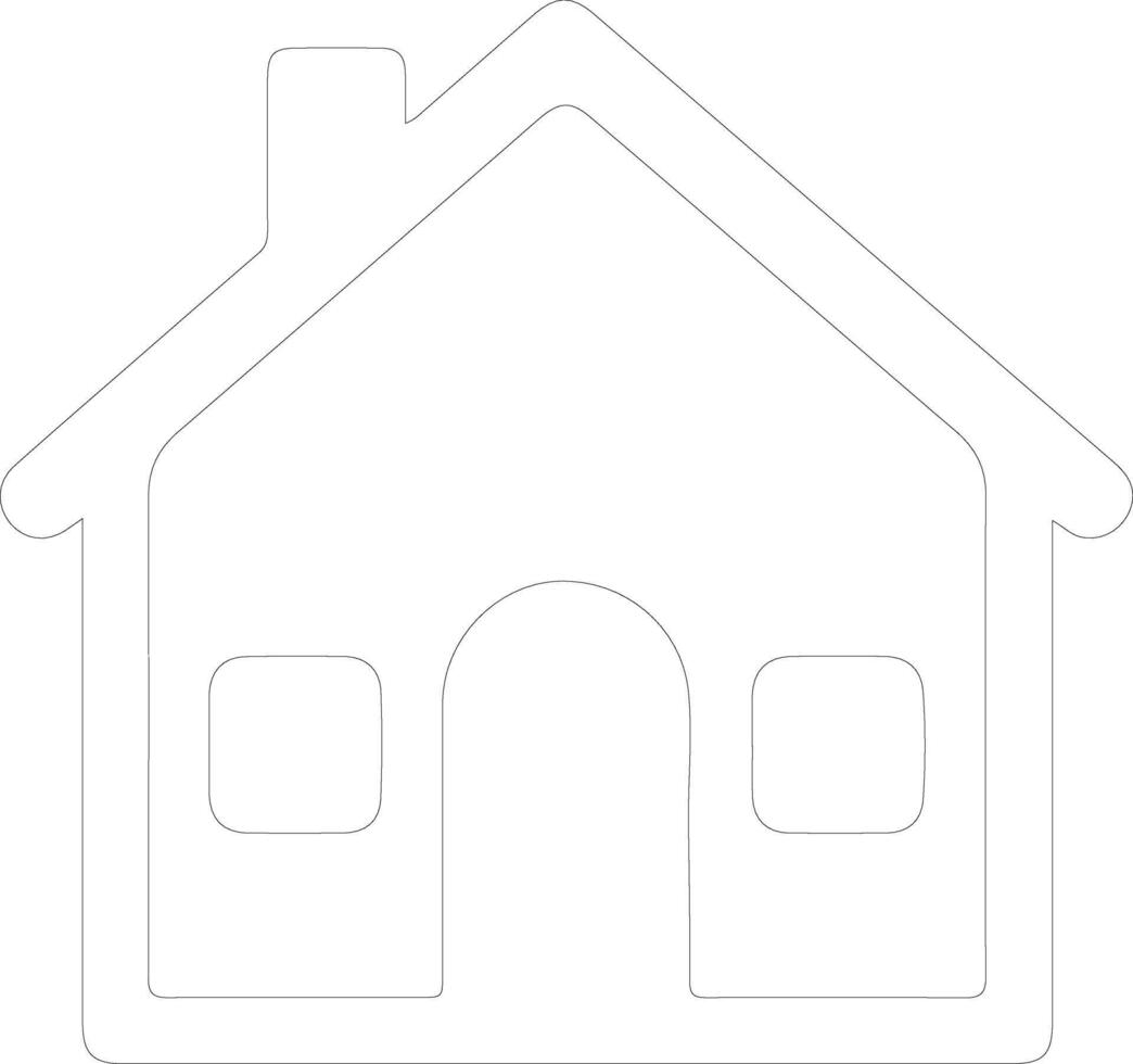 Home icon  outline silhouette vector