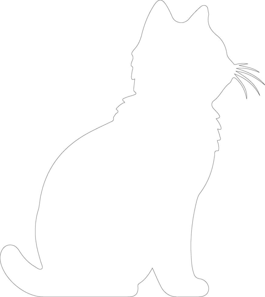 Munchkin Cat  outline silhouette vector