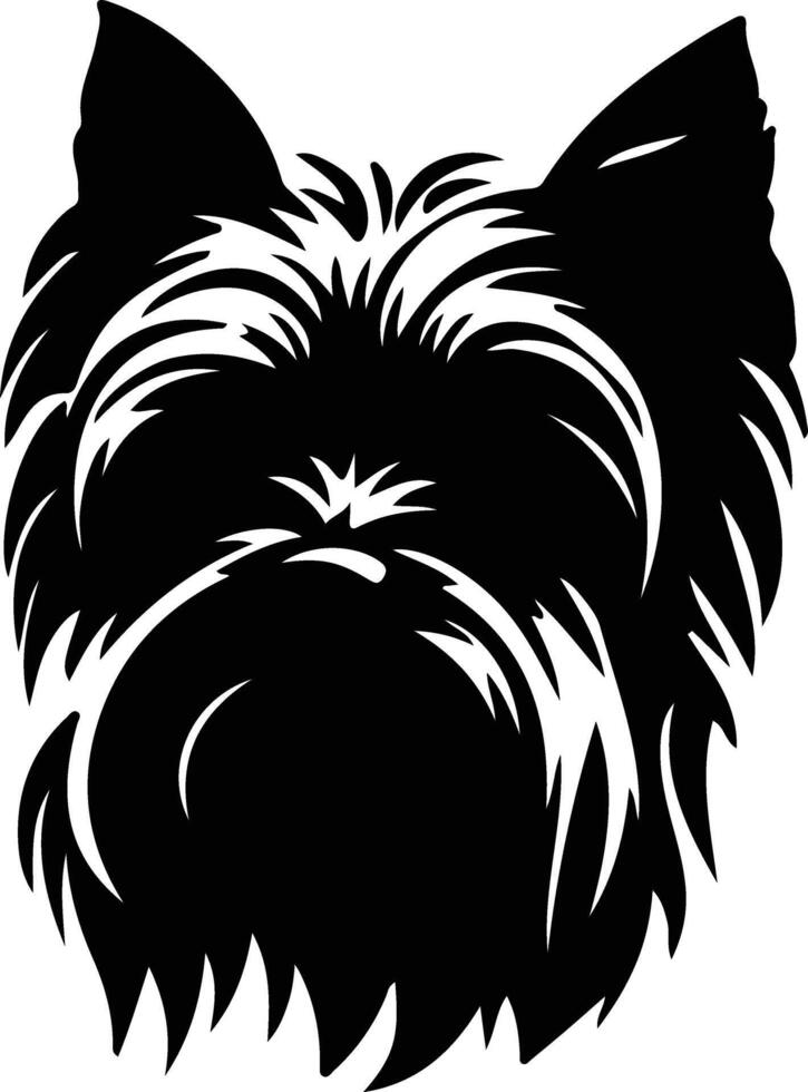 Yorkshire terrier silueta retrato vector