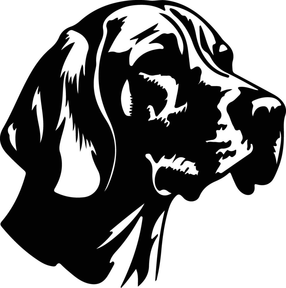 Redbone Coonhound  silhouette portrait vector