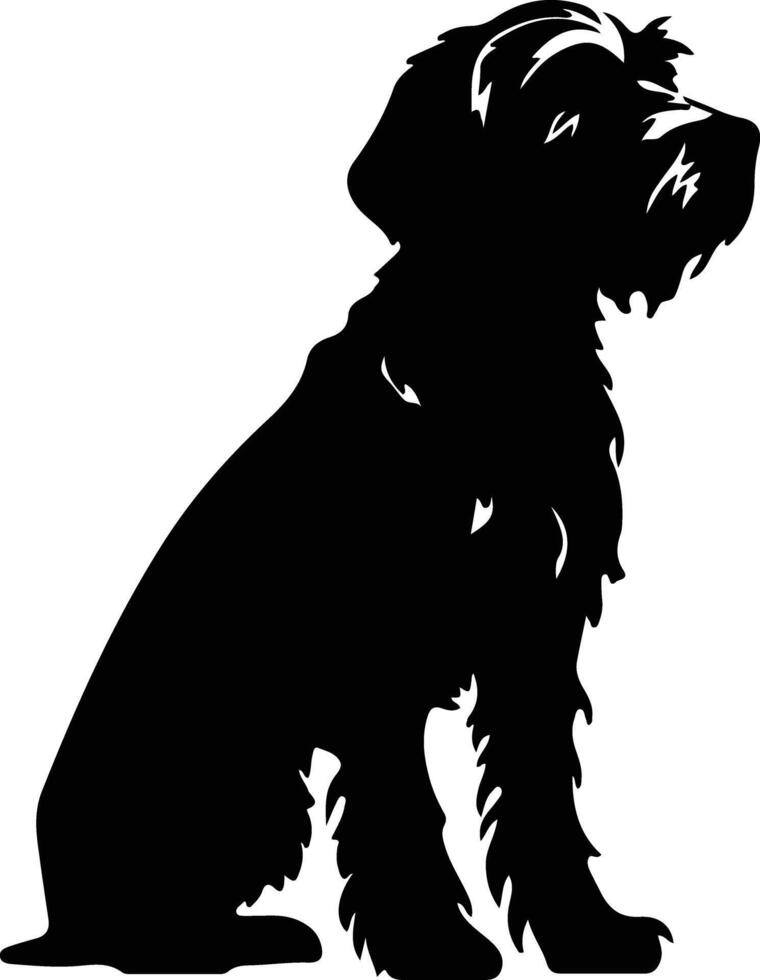 Wirehaired Pointing Griffon black silhouette vector