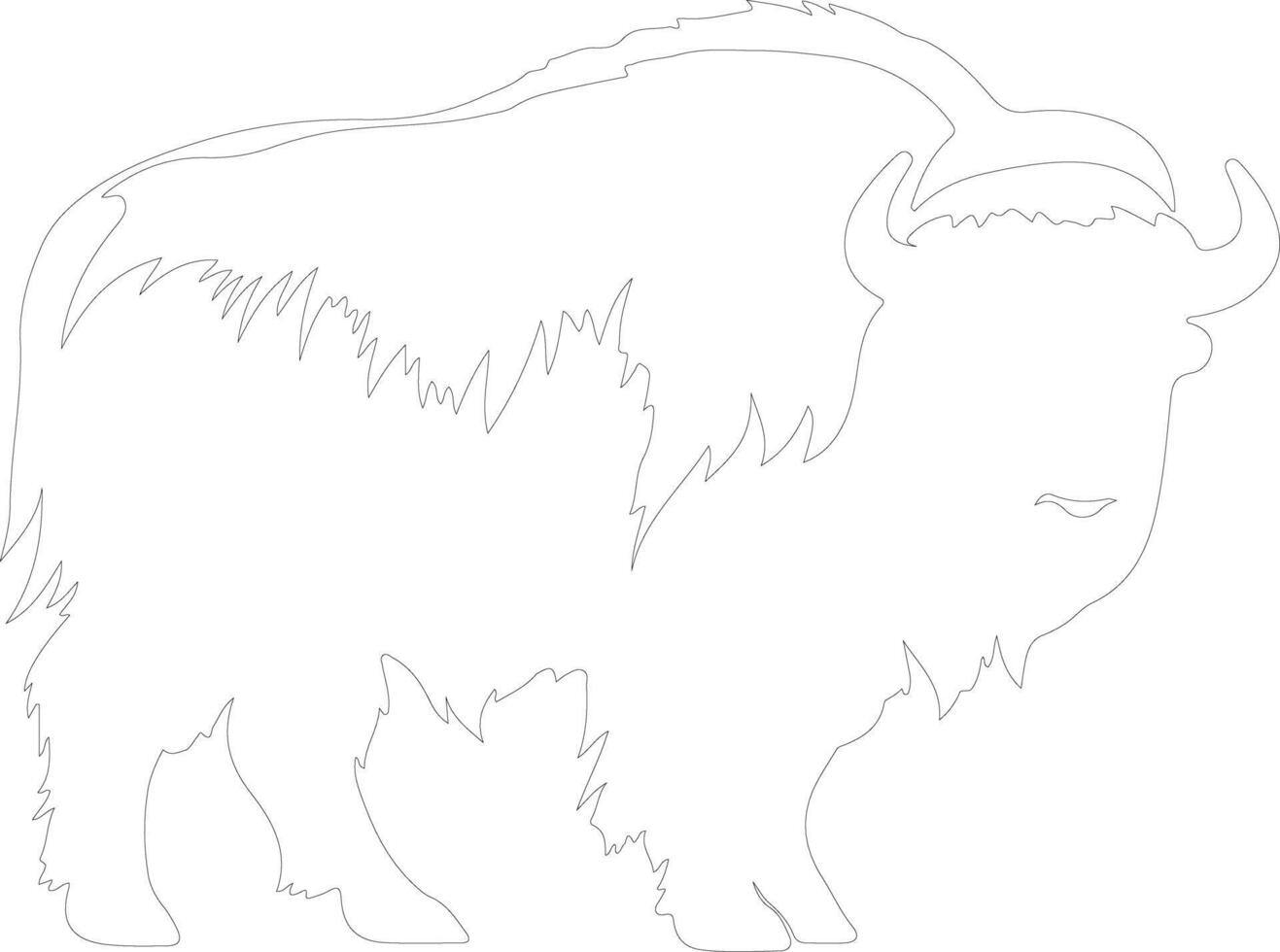 musk ox  outline silhouette vector