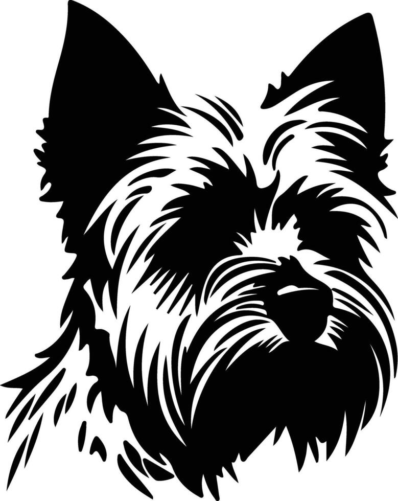 Yorkshire Terrier  silhouette portrait vector