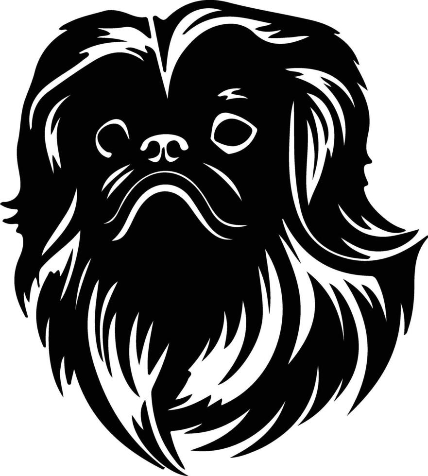 Pekingese silhouette portrait vector