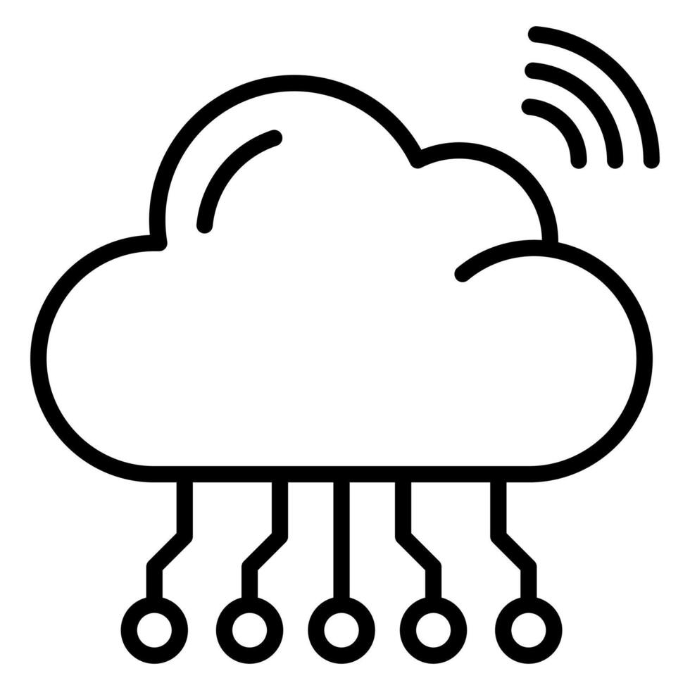 IoT Cloud icon line vector illustration