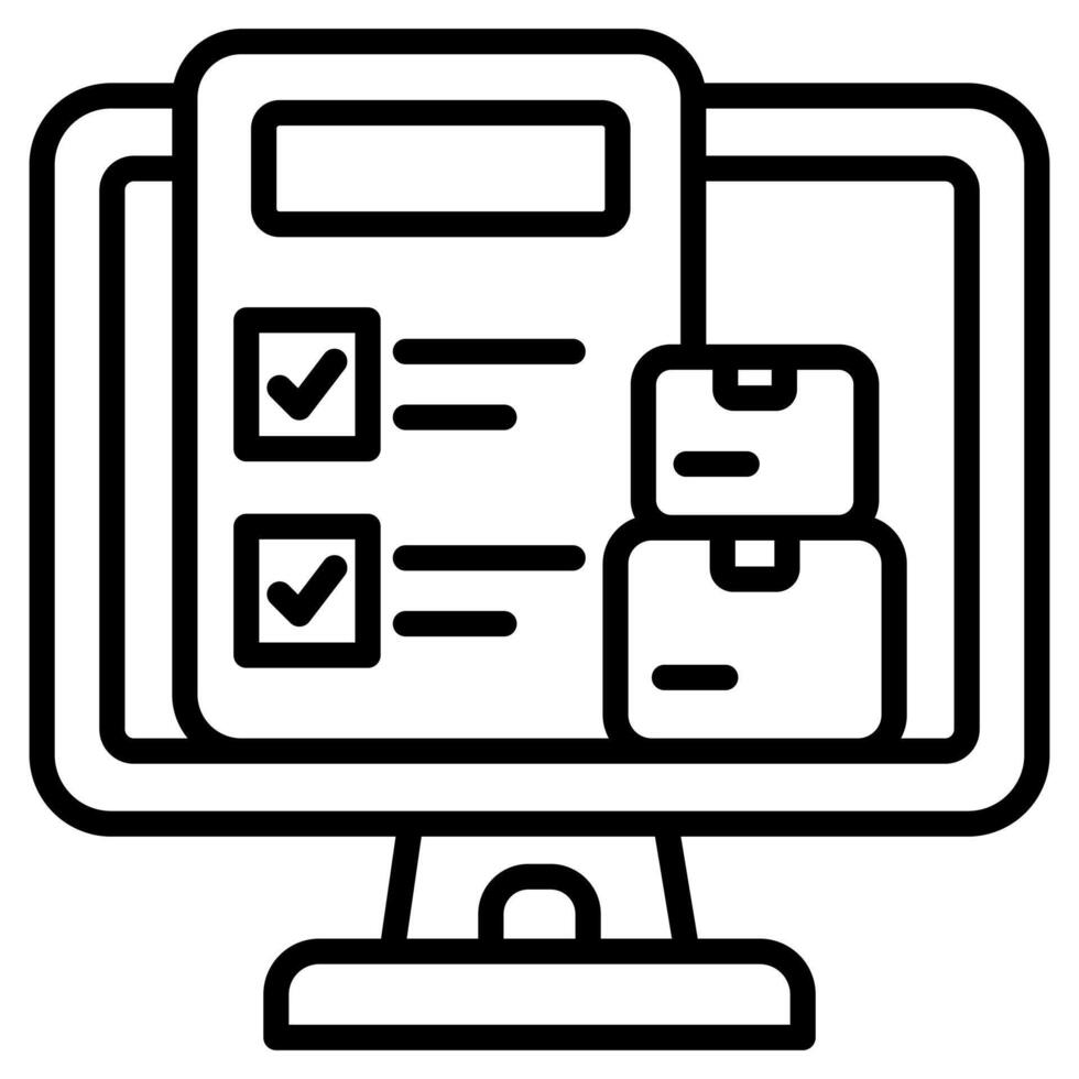 Inventory Management icon line vector illustration