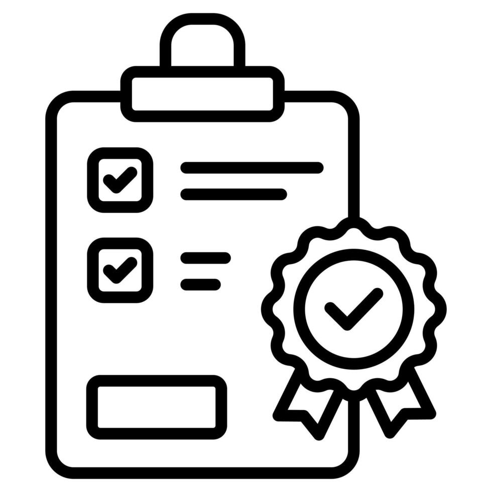 Quality Assurance icon line vector illustration