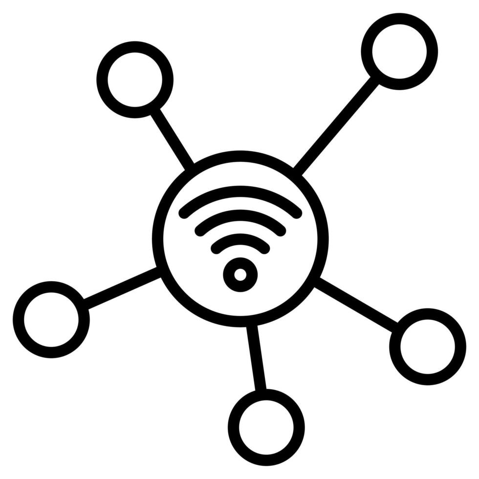 iot conectividad icono línea vector ilustración