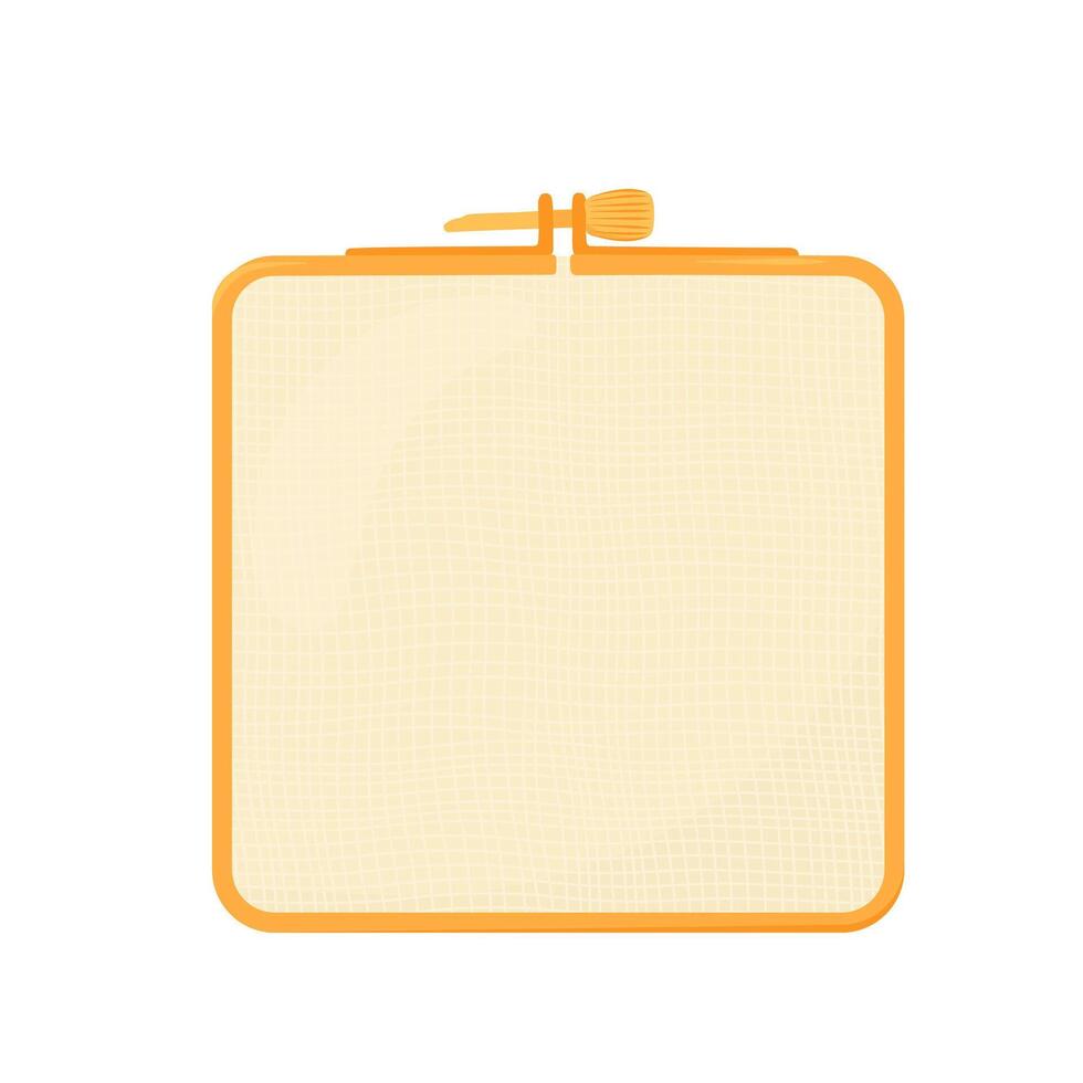 Embroidery hoop. A wooden circle for needlework. Hobby. Vector stock illustration. Isolated on a white background.