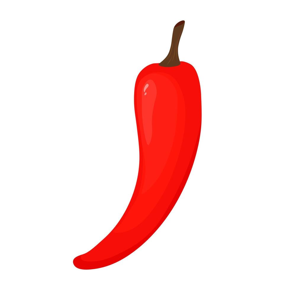 Hot chili peppers are red. Spice. Vegetable. Vector illustration. Isolated on a white background.