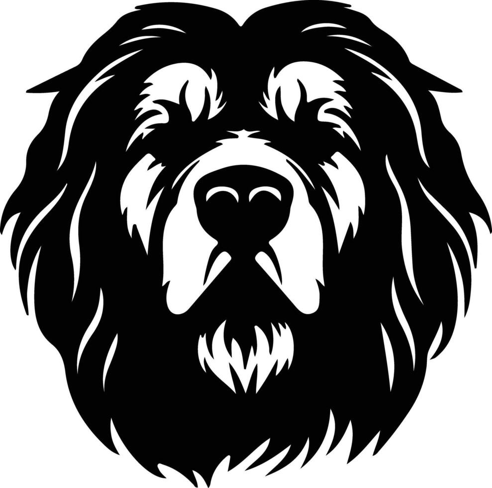 Tibetan Mastiff  silhouette portrait vector