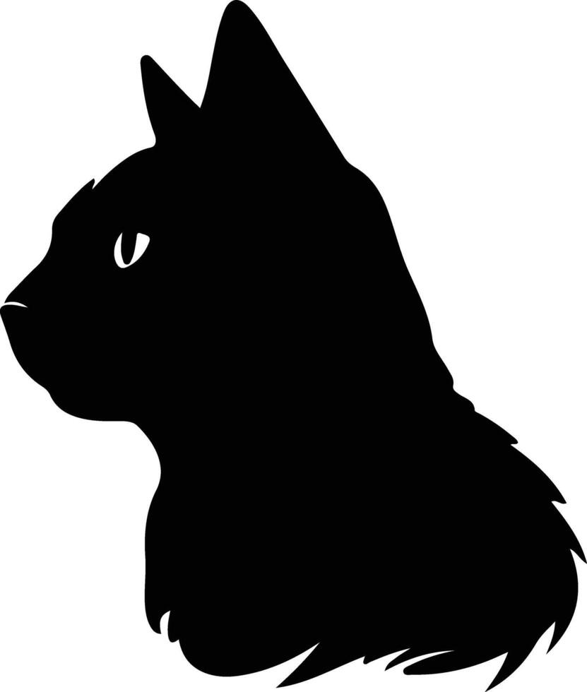 Borneo Bay Cat  silhouette portrait vector