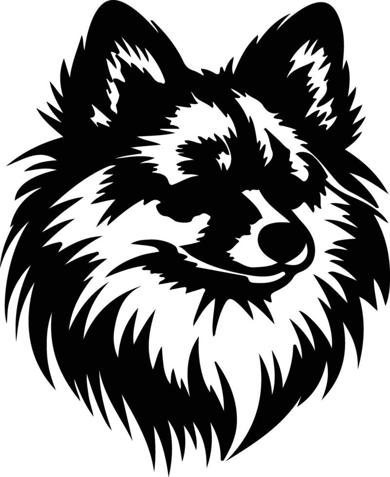 Pomeranian  silhouette portrait vector