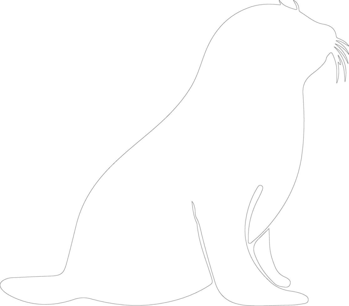 harp seal  outline silhouette vector