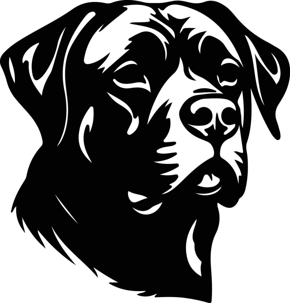 Rottweiler silueta retrato vector